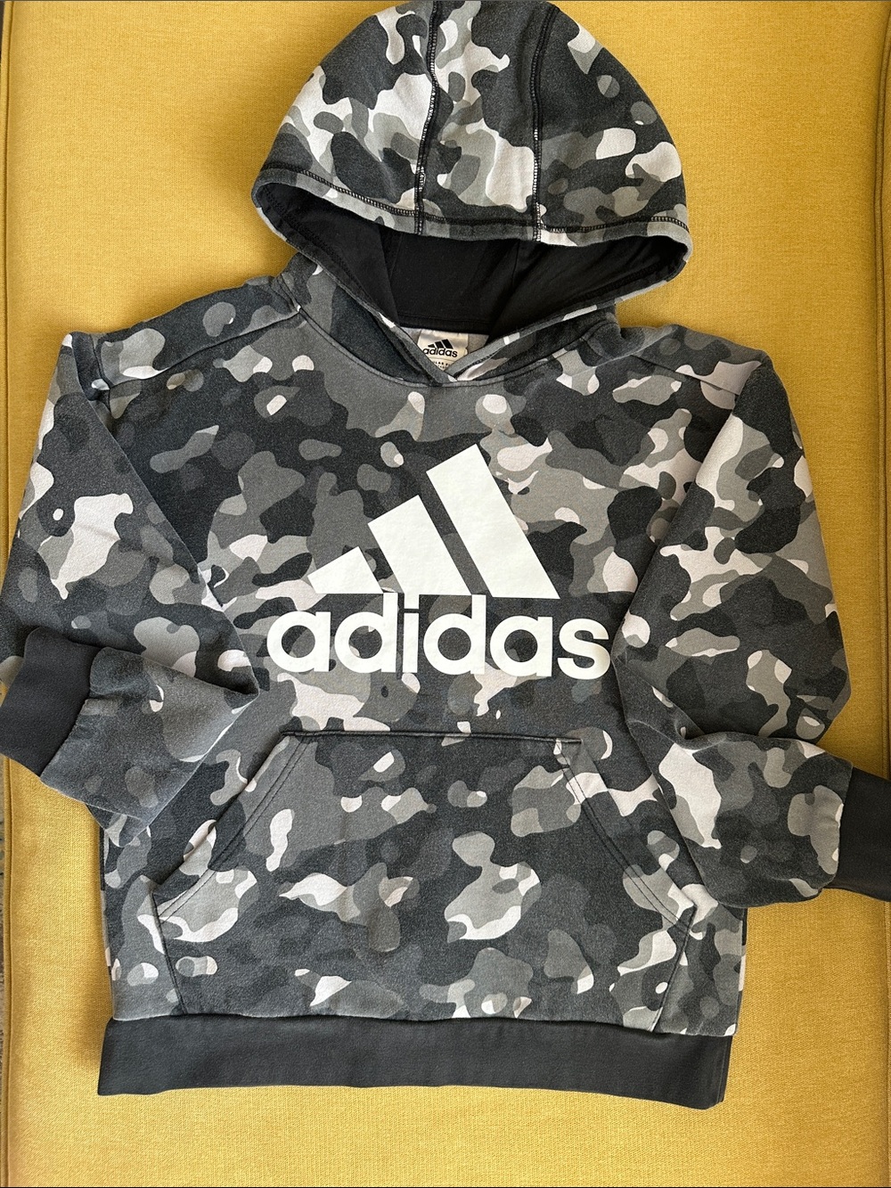 adidas Black & Gray Camo Kids Hoodie Sweatshirt